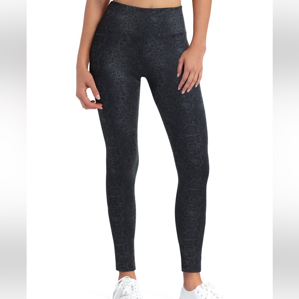 NWT H Halston Studio Leggings Bi color snake December sky L